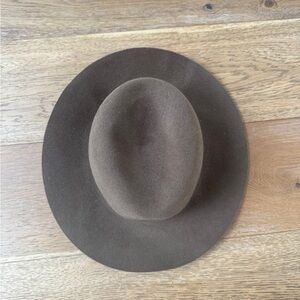 Janessa Leone Brown Wool Fedora Hat